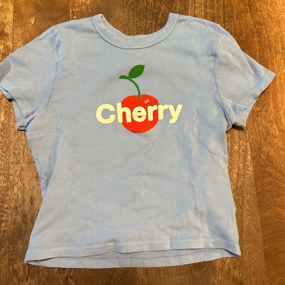 Cherry LA blue crop top